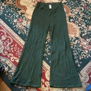 Free People Green flare ribbed Sweatpants